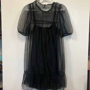New Divided black sheer dress.  Halloween.  Cosplay.  Witch.